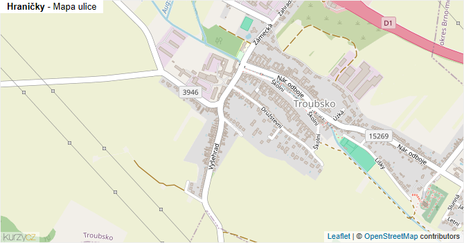 Hraničky - mapa ulice