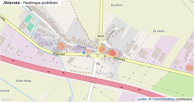 Jihlavská - mapa podnikání