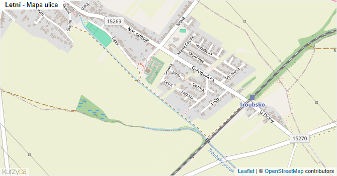 Letní - mapa ulice