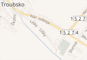 Lišky v obci Troubsko - mapa ulice