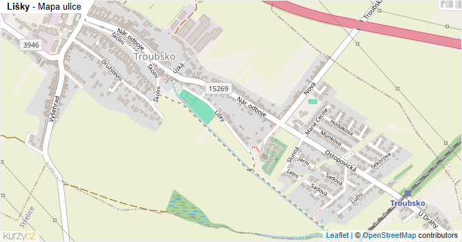 Lišky - mapa ulice