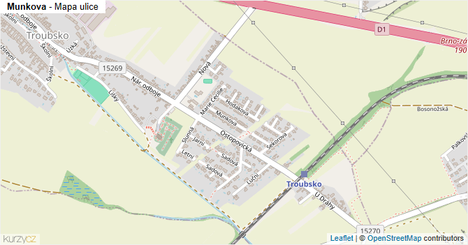 Munkova - mapa ulice