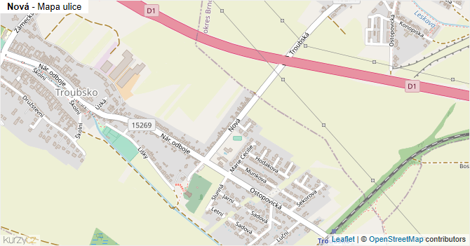 Nová - mapa ulice