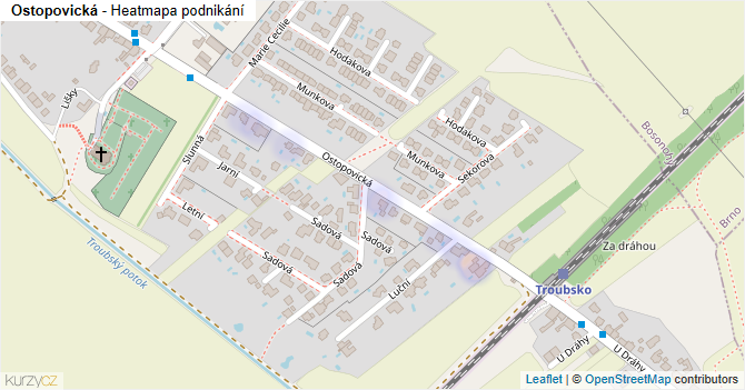 Ostopovická - mapa podnikání
