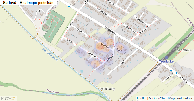 Sadová - mapa podnikání