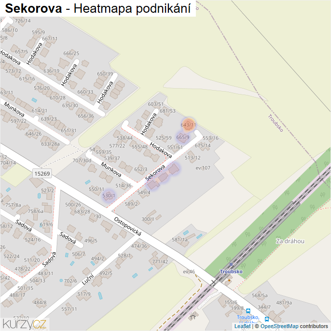 Mapa Sekorova - Firmy v ulici.