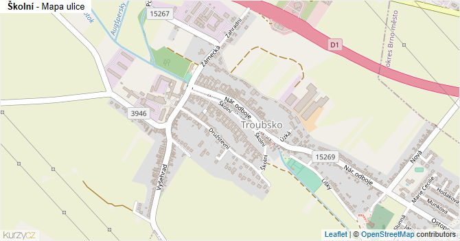 Školní - mapa ulice