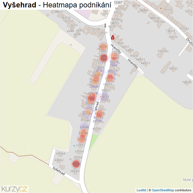 Mapa Vyšehrad - Firmy v ulici.