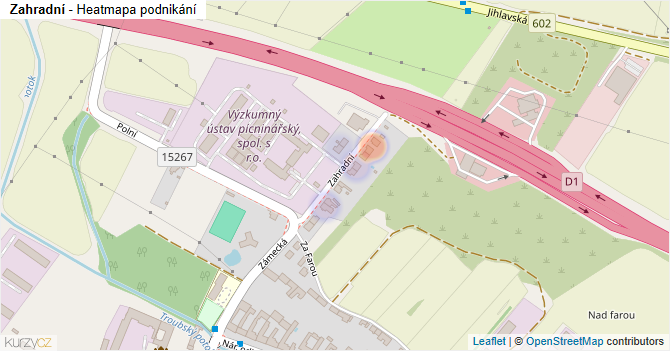 Zahradní - mapa podnikání