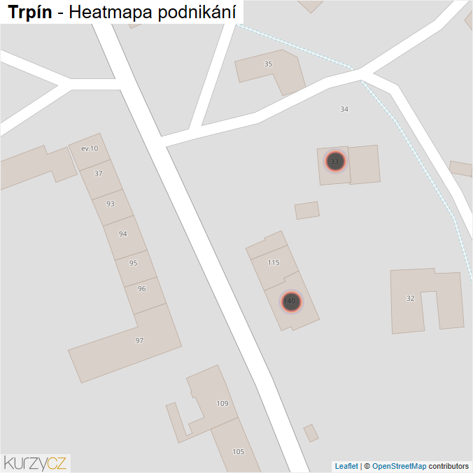 Mapa Trpín - Firmy v obci.