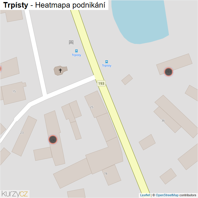 Mapa Trpísty - Firmy v obci.