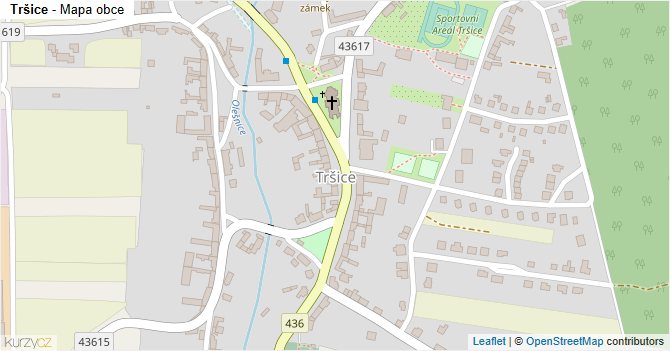 Tršice - mapa obce
