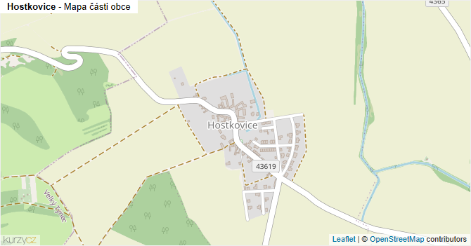 Hostkovice - mapa části obce