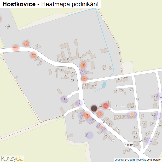 Mapa Hostkovice - Firmy v části obce.