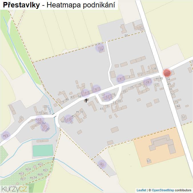 Mapa Přestavlky - Firmy v části obce.