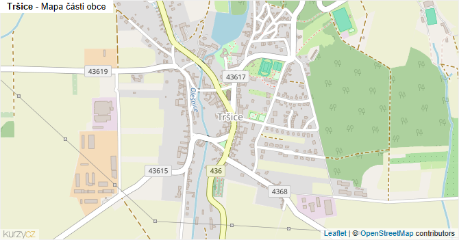 Tršice - mapa části obce