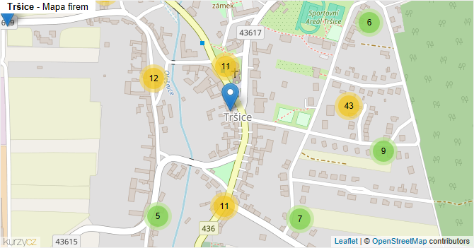 Tršice - mapa firem