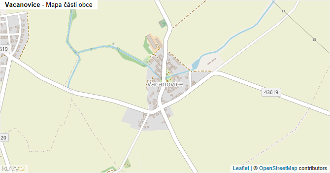 Vacanovice - mapa části obce