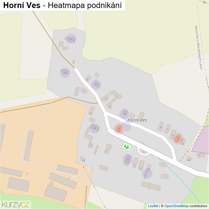 Mapa Horní Ves - Firmy v části obce.