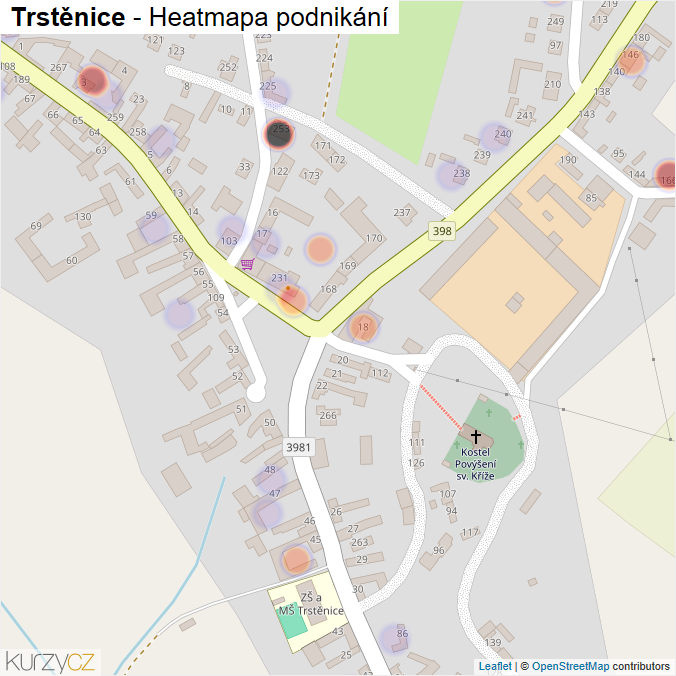 Mapa Trstěnice - Firmy v části obce.
