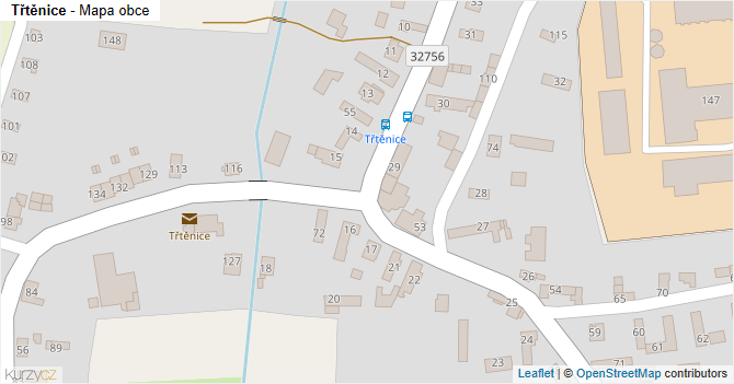 Třtěnice - mapa obce