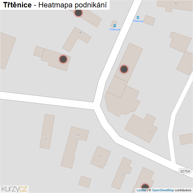 Mapa Třtěnice - Firmy v obci.