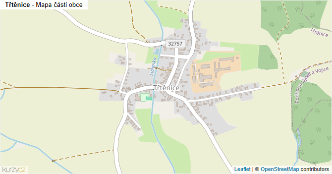 Třtěnice - mapa části obce