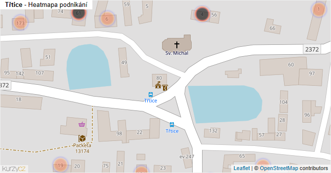 Třtice - mapa podnikání