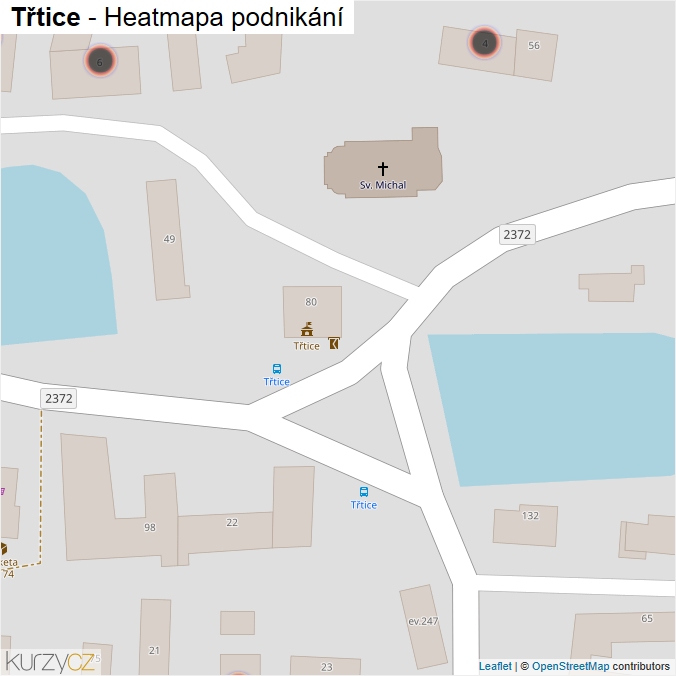 Mapa Třtice - Firmy v obci.