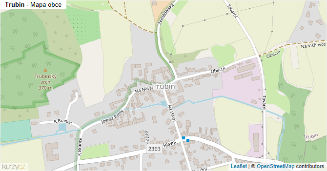 Trubín - mapa obce