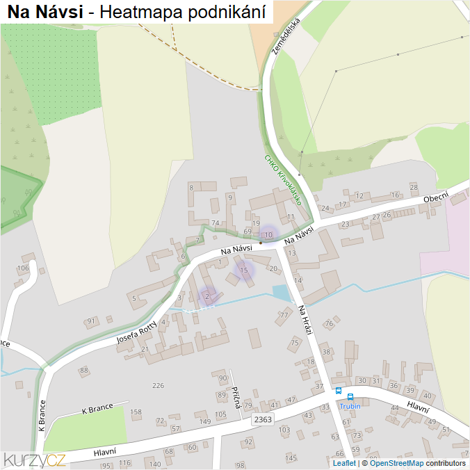 Mapa Na Návsi - Firmy v ulici.