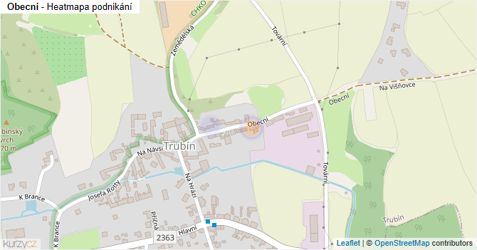 Obecní - mapa podnikání