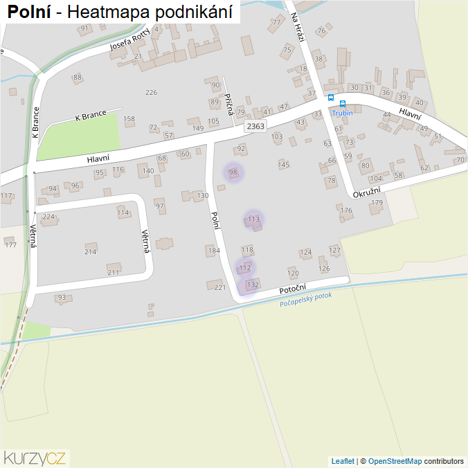 Mapa Polní - Firmy v ulici.