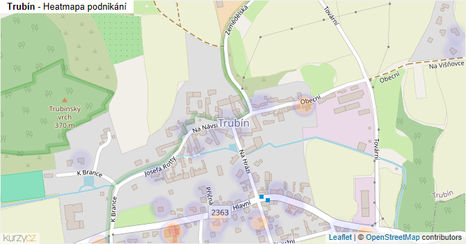 Trubín - mapa podnikání
