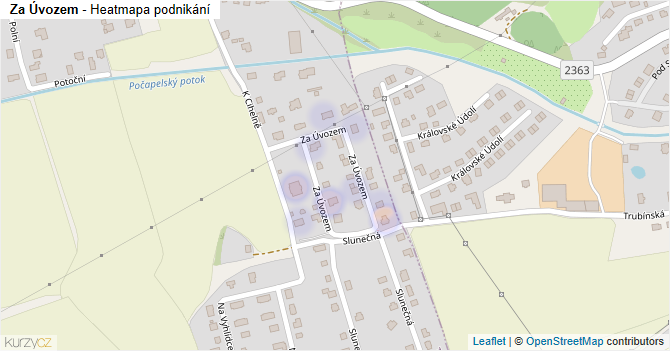Za Úvozem - mapa podnikání