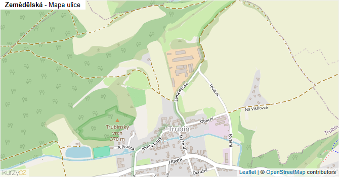 Zemědělská - mapa ulice