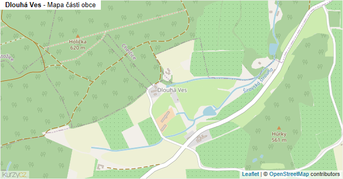 Dlouhá Ves - mapa části obce
