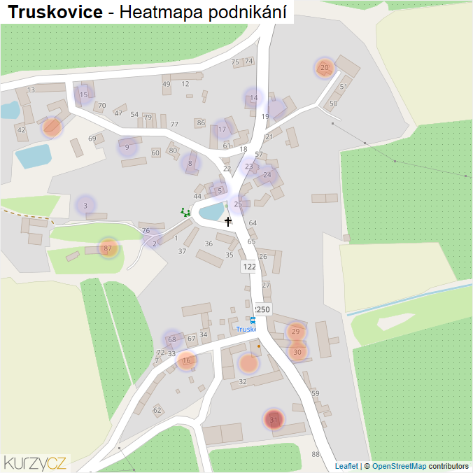 Mapa Truskovice - Firmy v části obce.