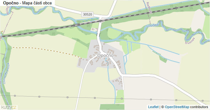Opočno - mapa části obce