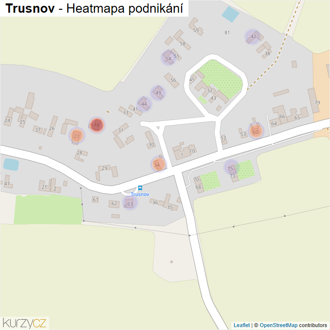Mapa Trusnov - Firmy v části obce.