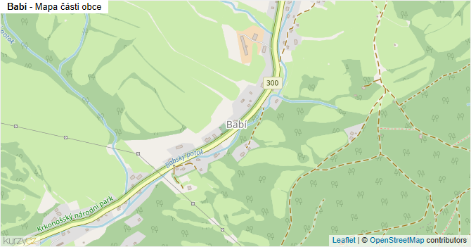 Babí - mapa části obce