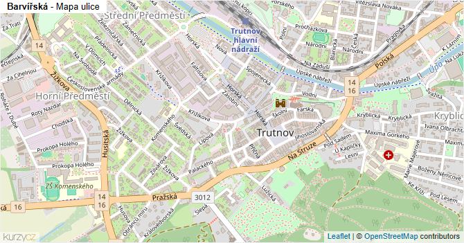 Barvířská - mapa ulice