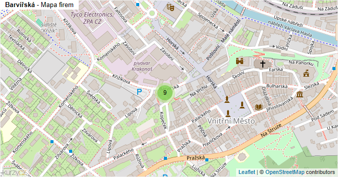Barvířská - mapa firem