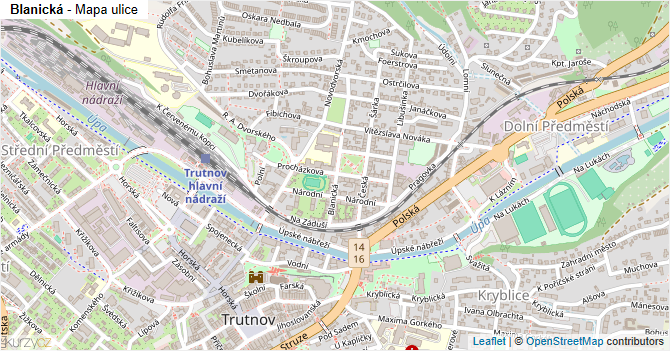 Blanická - mapa ulice