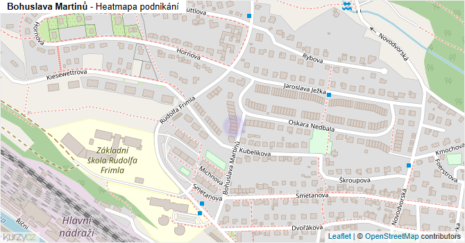 Bohuslava Martinů - mapa podnikání