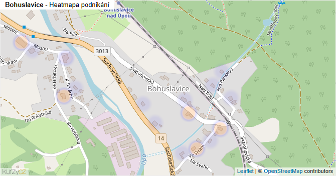 Bohuslavice - mapa podnikání