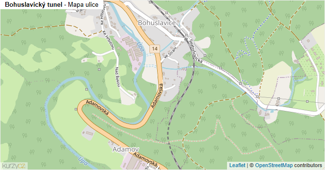 Bohuslavický tunel - mapa ulice