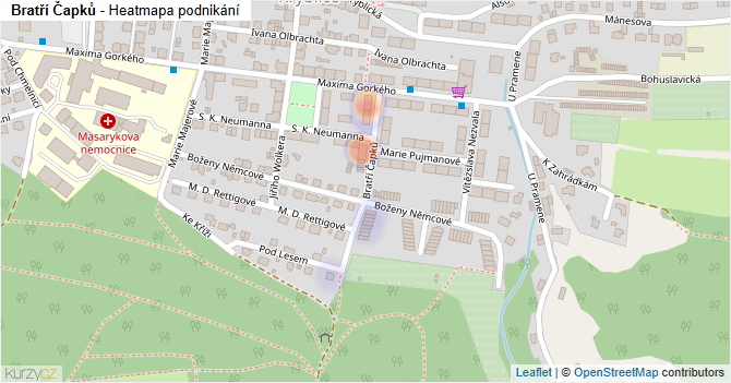 Bratří Čapků - mapa podnikání