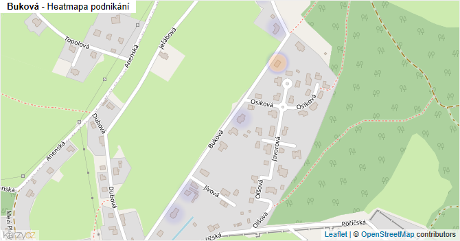 Buková - mapa podnikání