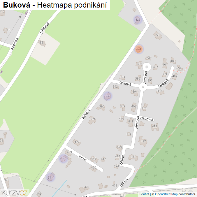 Mapa Buková - Firmy v ulici.